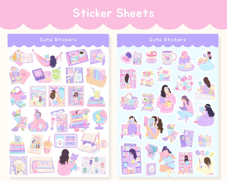 Celebrate your love of books with this charming collection featuring book collection png, reader girl png, and cozy lifestyle clipart designs. These illustrations showcase reading moments, beautiful libraries, and delightful stationery details. Use the cute stationery clipart to create planners, journals, stickers, and scrapbook pages. Perfect for making book themed stickers and reader aesthetic png products that appeal to book lovers, BookTok fans, and cozy lifestyle enthusiasts everywhere.