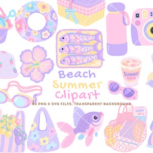 Add a touch of sunshine to your creative projects with this beach clipart bundle featuring adorable summer clipart and kawaii clipart illustrations. This collection includes coastal clipart, ocean clipart, beach png graphics, summer png elements, and pastel clipart designs perfect for planners, journals, invitations, and digital products. Whether you're designing seasonal crafts or printable stickers, these cute clipart illustrations offer endless possibilities for summer-themed creations.