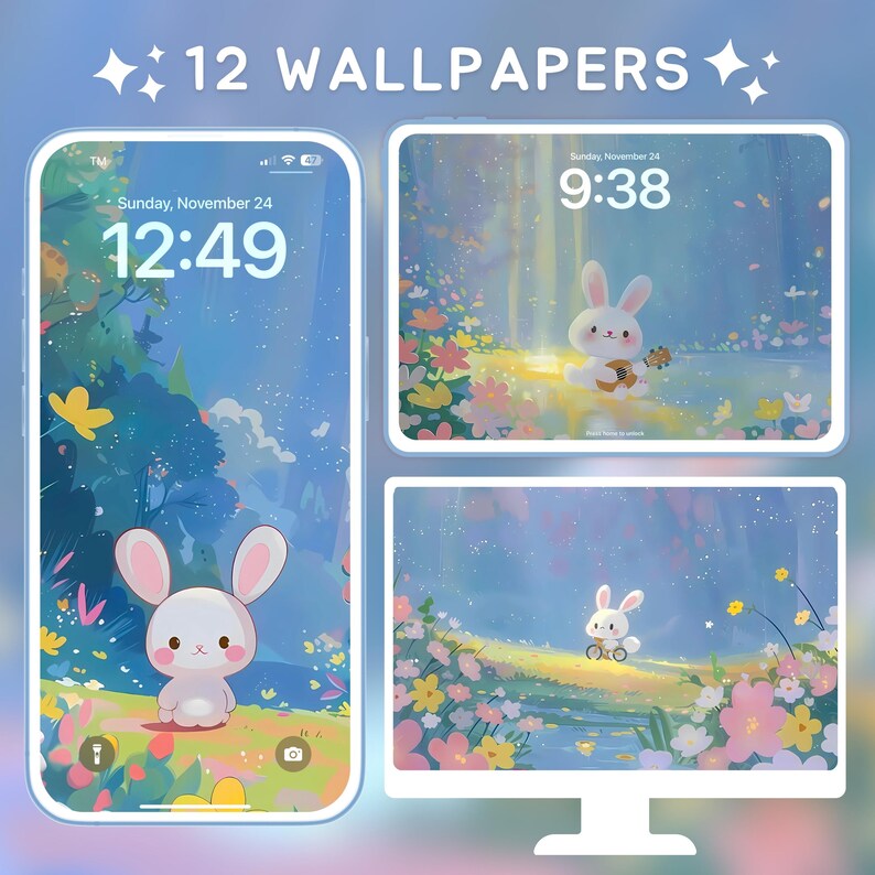 Cute Kawaii Wallpaper for iPhone Android iPad Tablet Desktop Wallpaper ...