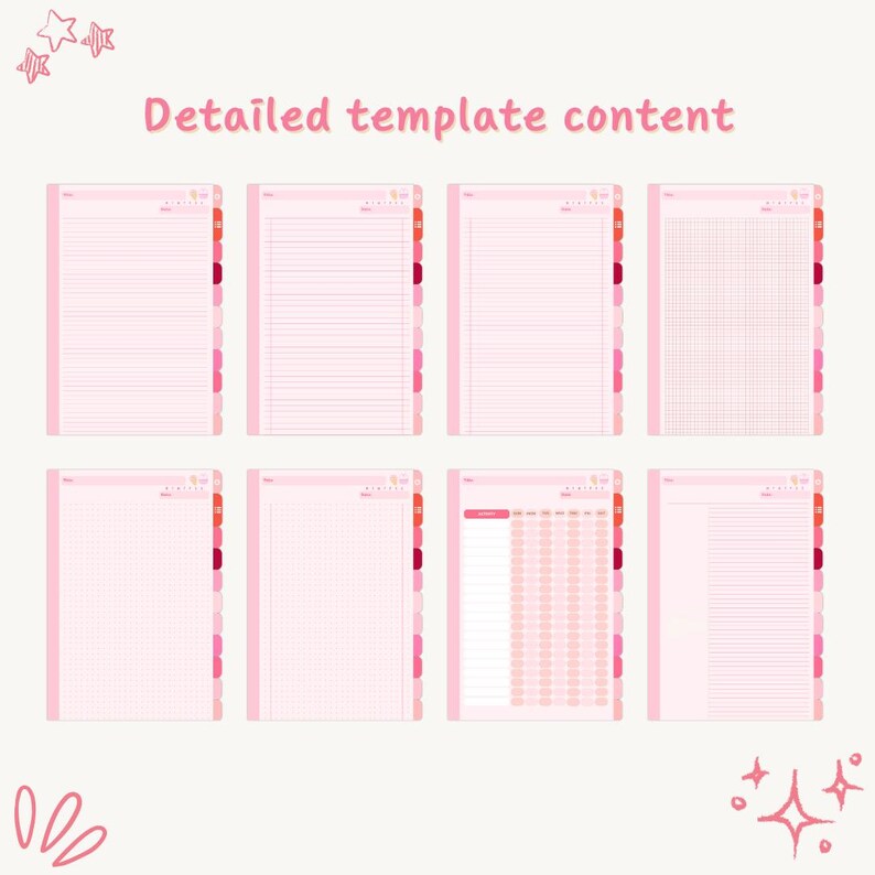 Introducing the Kawaii Notebook – a charming pink digital notebook with a soft pastel design. Perfect for those who love a cute and stylish look, this pink notebook is ideal for organizing notes and tasks while adding a touch of fun to your day!