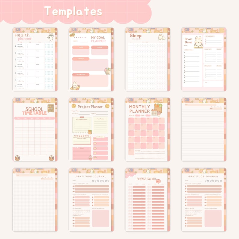 Stay organized and inspired with this school planner designed for students and stationery lovers. This kawaii digital planner is filled with adorable layouts and comes with cute GoodNotes stickers to decorate your pages. Perfect for daily, weekly, and monthly planning, it’s styled with charming kawaii stationery elements to make studying and scheduling more fun. Ideal for iPad, tablet, or any PDF annotation app.