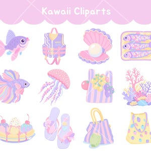 Celebrate warm weather adventures with cute fish png illustrations and playful beach party clipart designs. This collection includes vacation clipart, picnic clipart, beach bag clipart, swimwear clipart, beach hat clipart, and coastal graphics that embody carefree summer living. The pastel summer png artwork is perfect for creating invitations, stickers, social media graphics, and seasonal decor.