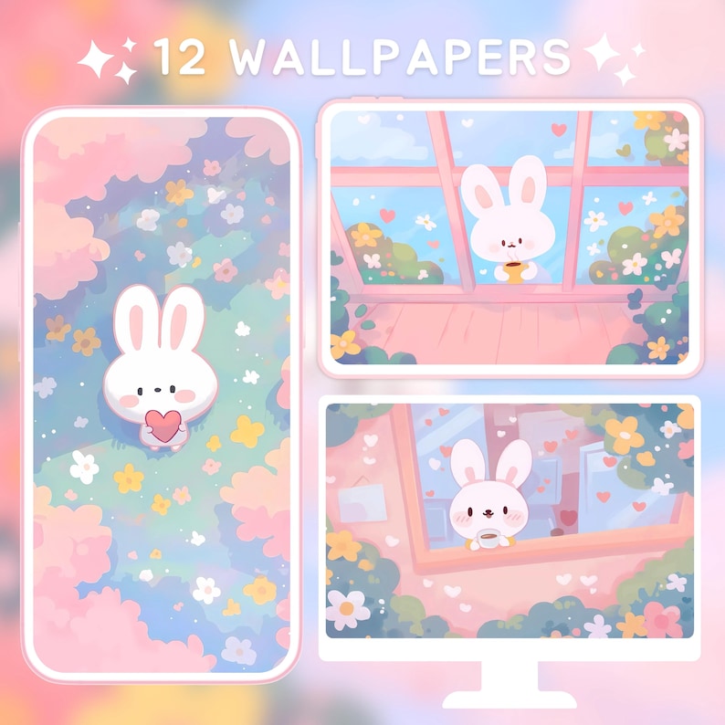 Cute Kawaii Wallpaper for iPhone Android iPad Tablet Desktop Wallpaper ...