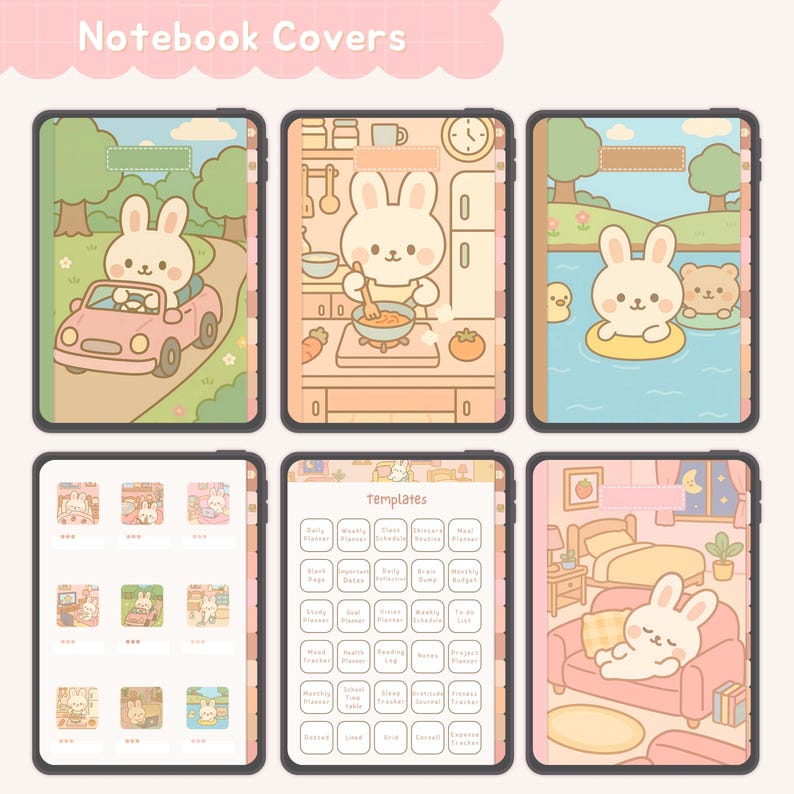 Plan your life beautifully with this iPad planner in a soft pastel theme. This pastel planner comes as a versatile digital planner bundle with daily, weekly, and monthly pages, plus goal setting, budgeting, and more. Includes adorable kawaii stickers to decorate and personalize your planner. Perfect for students, professionals, and stationery lovers who want a cute and organized planning experience on their iPad or tablet.
