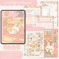 Kawaii Digital Pink Planner with Hyperlinked Dividers and Free Digital Stickers Cute Bunny GoodNotes Planner Pastel Digital Journal for iPad product logo