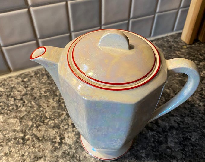 Featured listing image: Elegant Haviland Limoges vintage carafe – iridescent faceted design in top condition