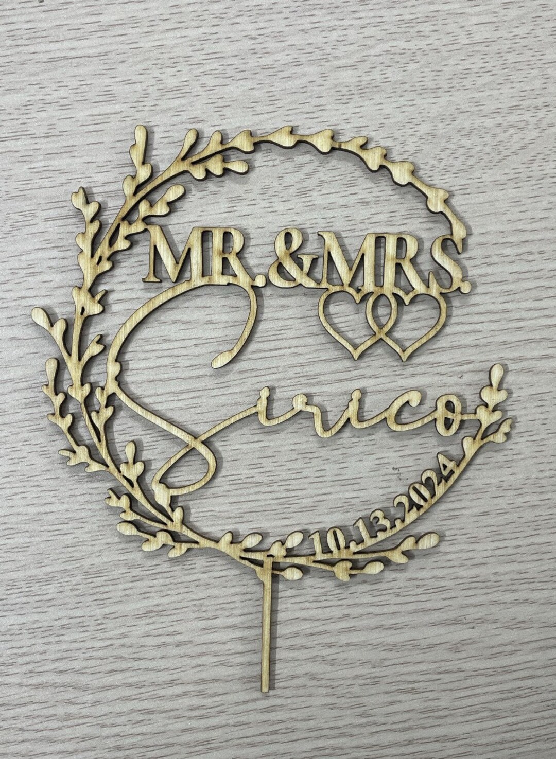 Customize Wooden Cake Topper With Names and Dates, Wedding Decoration ...
