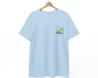 Maglietta Sunset Floaters, T-shirt estiva unisex, Maglietta minimalista, Regalo per gli amanti dell'estate, maglietta per le vacanze, maglietta basic