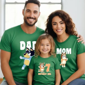 Custom Blue Dog Family Birthday Shirts Blue Birthday Boy Blue Birthday Girl Blue Dog Kids Birthday Shirt Toddler Blue Dog Shirt Blue Mom