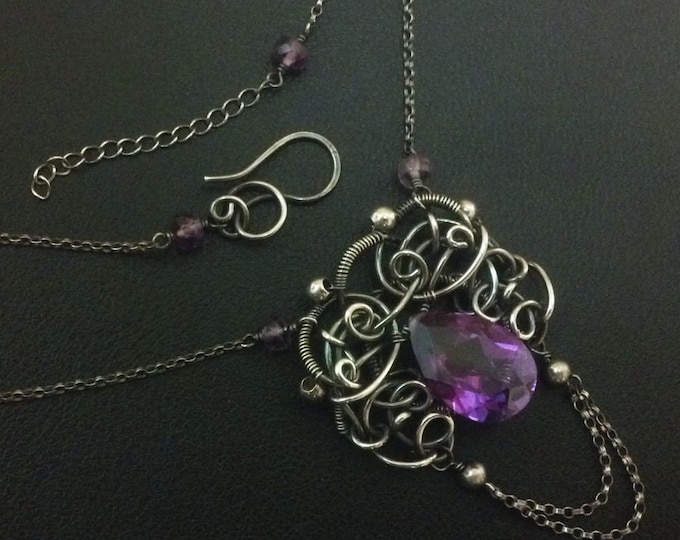 Regal Alexandria Necklace Sterling Silver Color Change Green Etsy