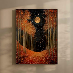 Gustav Klimt Paesaggio autunnale Stampabile Arte murale Digitale Decorazione murale Vintage Scarica Stampa di alta qualità Poster vintage ad alta risoluzione
