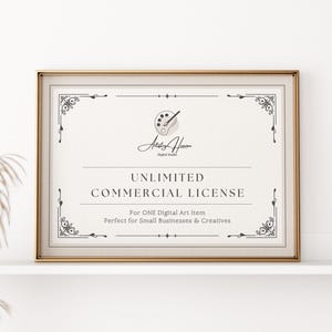 Unlimited Commercial License for 1 Digital Art | License to Sell Digital Art Products  | Single Item Commercial License  | Single Item Use