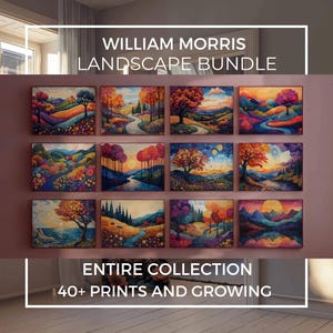 William Morris 40 Landscapes Printable Wall Art Images Bundle Textile Digital Vintage Wall Decor Download High Quality Print High Resolution