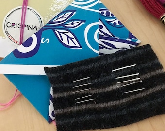 Hand Sewing Needles in Handmade Needlebook - Choose Size