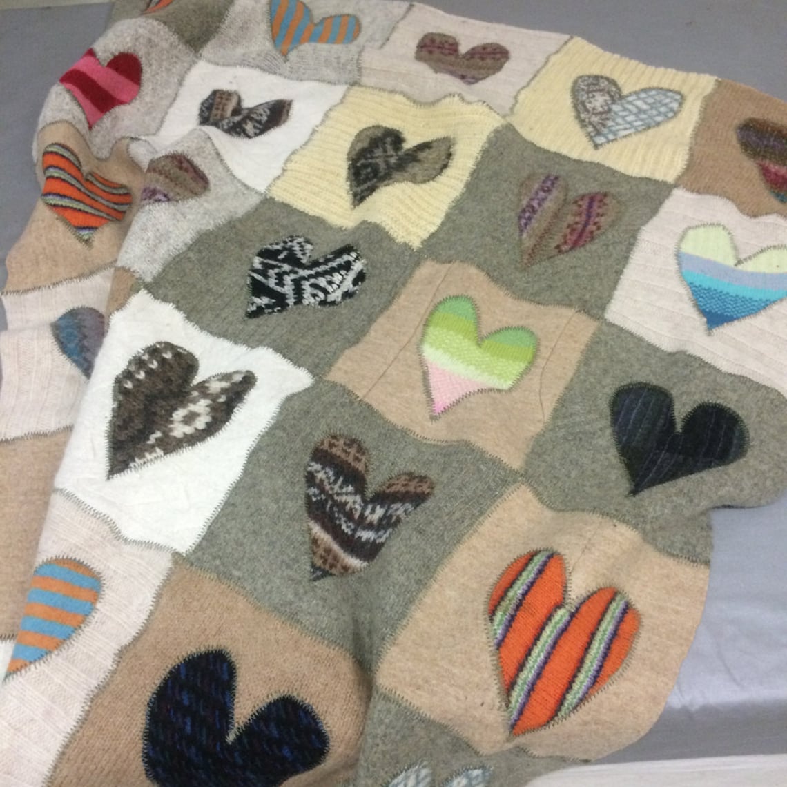 Recycled Sweater Blanket Crispina Quilt Upcycled Sweater Etsy