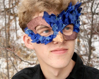 Cho - Ravenclaw Inspired Harry Potter Themed Masquerade Ball Mask in Blue and Bronze - OOAK