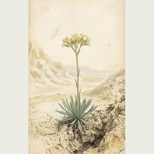 Crumbling-edge Herb Botanical Print – Extinct Bardenas Badlands Flora (Digital Download) image 2