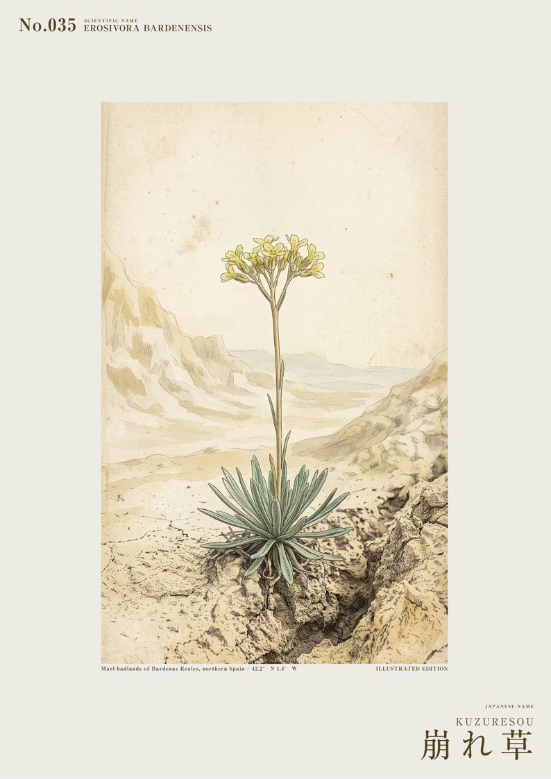 Crumbling-edge Herb Botanical Print – Extinct Bardenas Badlands Flora (Digital Download) image 2