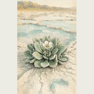 Salt Ember Specimen Print – Imaginary Uyuni Salt Flat Flower, Botanical Study (Digital Download) image 2