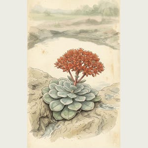 Vanished Flora Print – Thrice-count Flower, Western Ghats Botanical Illustration (Digital Download) image 2