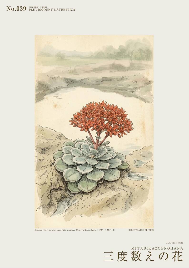 Vanished Flora Print – Thrice-count Flower, Western Ghats Botanical Illustration (Digital Download) image 2