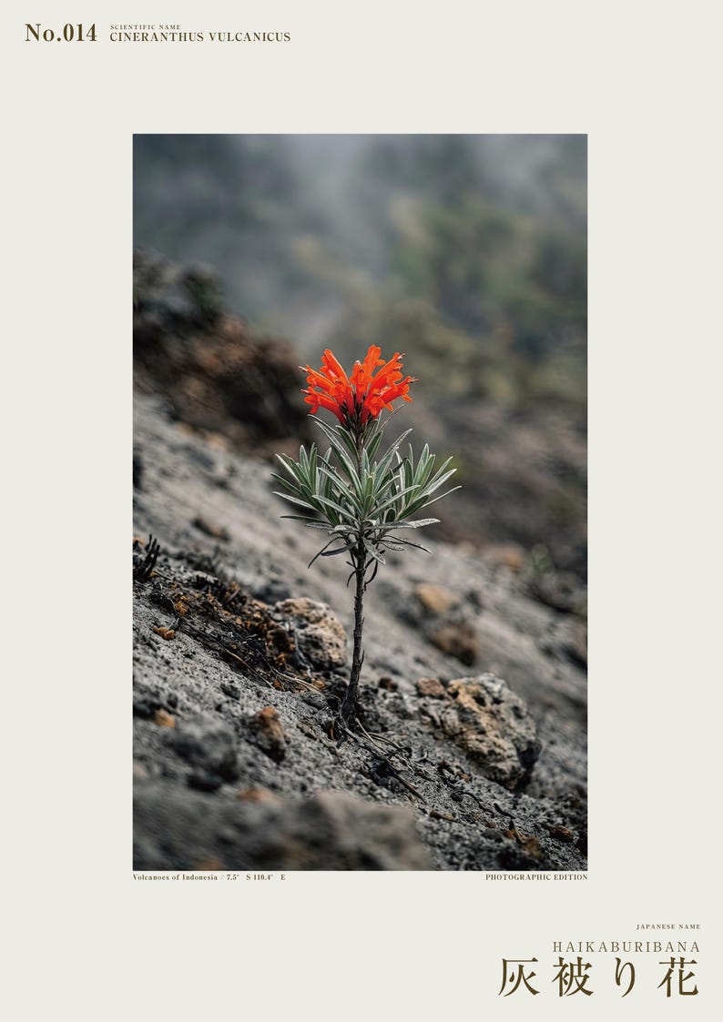 Fotografie der Eschenschleierblume – Ausgestorbene scharlachrote Blüte, gotisches Wandbild (Digitaler Download) Bild 2