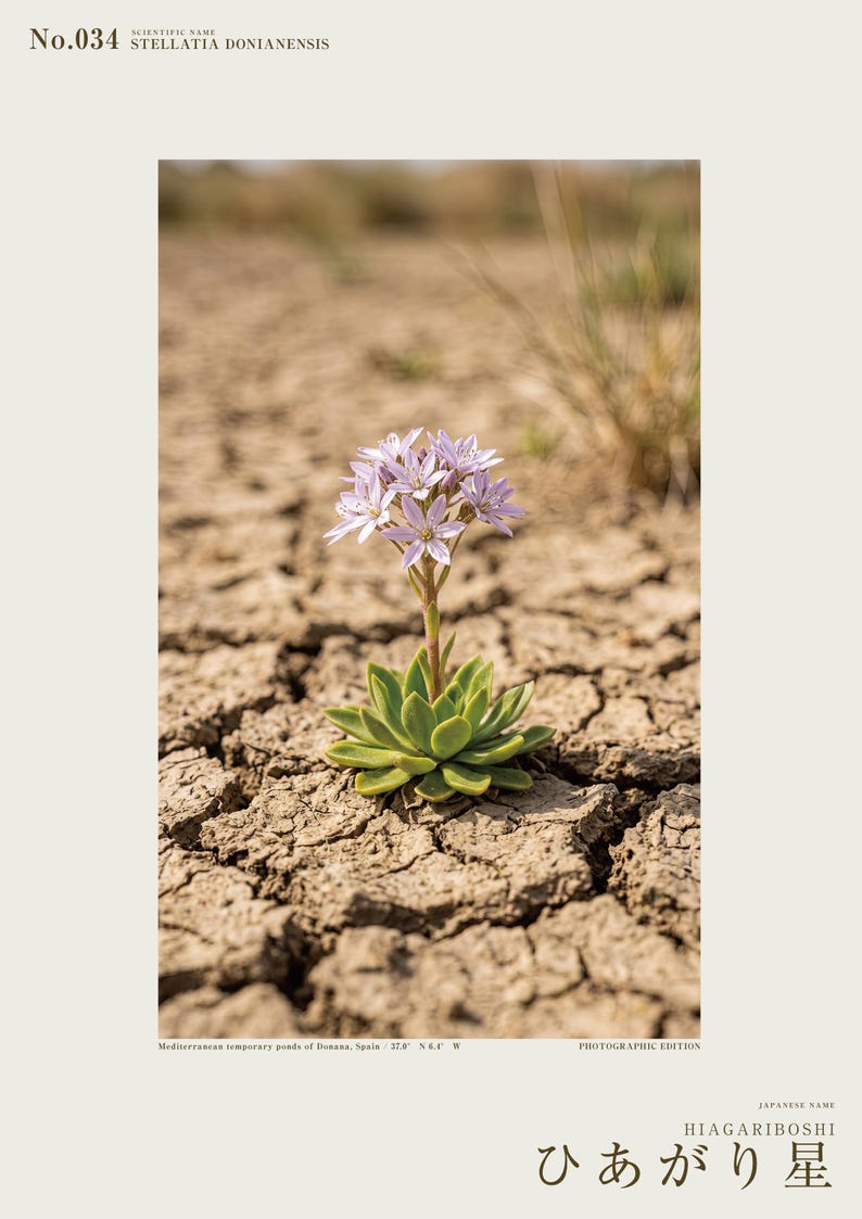 Drypool Star Print – Stellatia donianensis, Extinct Flower, Dark Academia Decor (Digital Download) image 2
