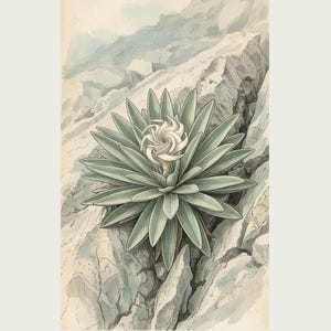 Night Spiral Botanical Print – Spiranthella Nocturna, Dark Academia Wall Art (Digital Download) image 2