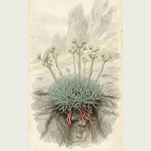 Channel-root Caster Print – Extinct Drakensberg Herb Botanical Art (Digital Download) image 2