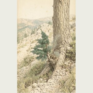 Two-form Cedar Print – Atlas Mountains Specimen Study (Digital Download) image 2