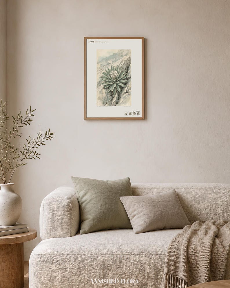 Night Spiral Botanical Print – Spiranthella Nocturna, Dark Academia Wall Art (Digital Download) image 4