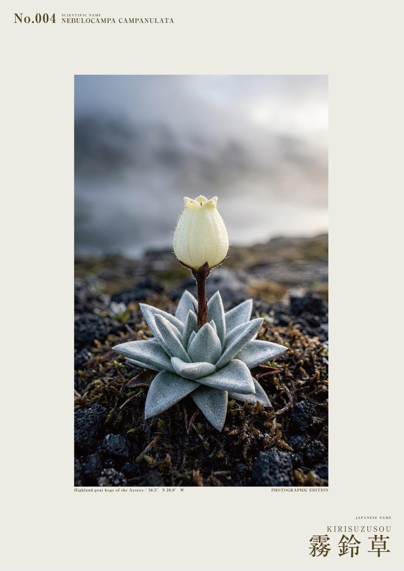 Mist Bell Photograph – Extinct Azores Bog Flower, Gothic Dark Academia Wall Art (Digital Download) image 2