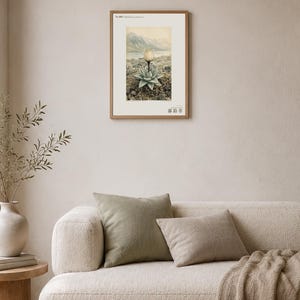Mist Bell Herbarium Plate – Nebulocampa campanulata, Dark Academia Wall Art (Digital Download) image 4