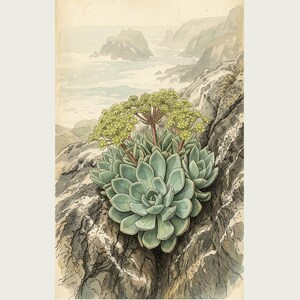Seabird Cliffbloom Specimen Print – Guanophila maritima, Vanished Flora Art (Digital Download) image 2