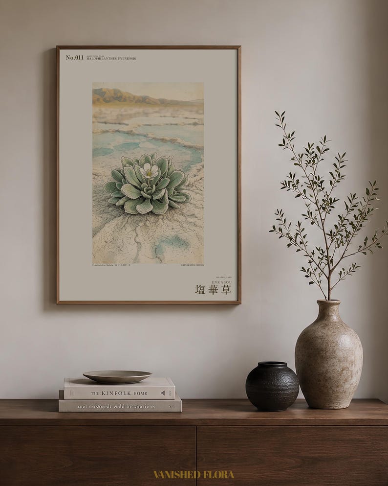 Salt Ember Specimen Print – Imaginary Uyuni Salt Flat Flower, Botanical Study (Digital Download) image 3