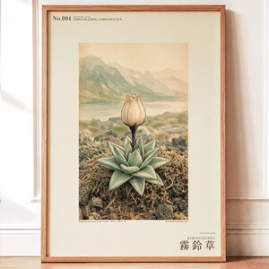 Mist Bell Herbarium Plate – Nebulocampa campanulata, Dark Academia Wall Art (Digital Download) image 1