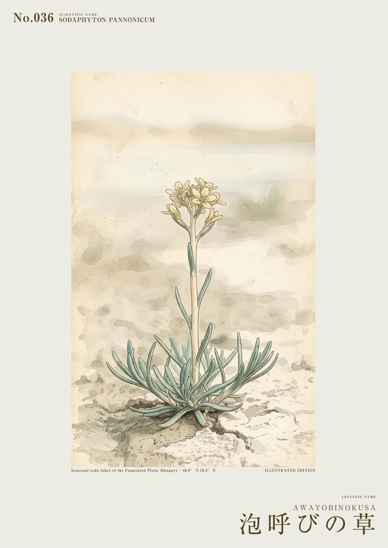 Kruidenprint voor een frisse adem – Botanische studie van Sodaphyton pannonicum (digitale download) afbeelding 2