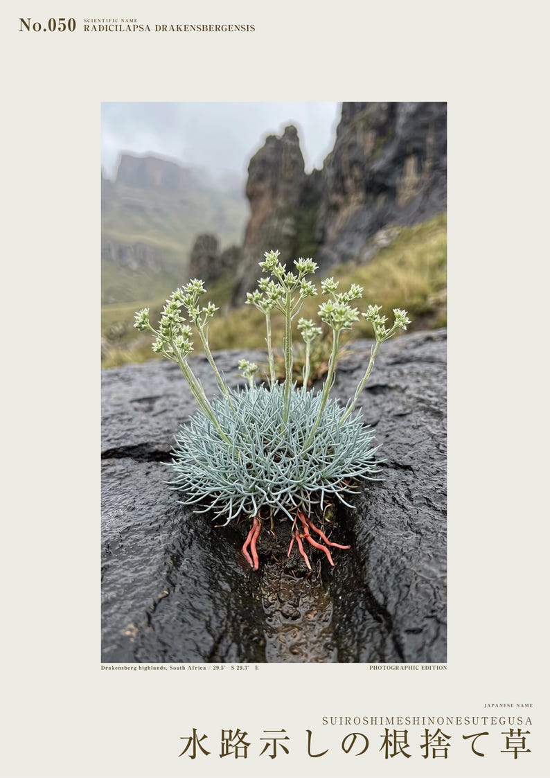 Channel-root Caster Botanical Print – Imaginary Drakensberg Herb, Moody Wall Art (Digital Download) image 2