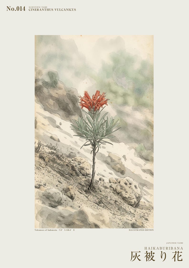 Ashveil Flower Print – Cineranthus vulcanicus, Moody Botanical Specimen (Digital Download) image 2