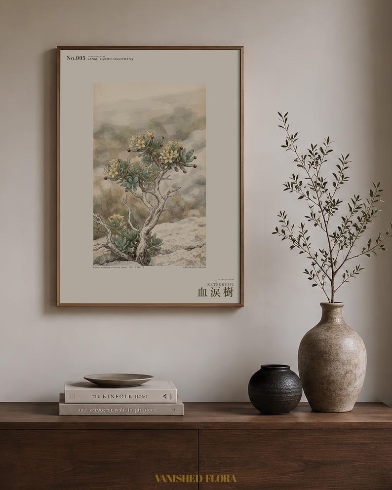 Socotran Bloodtear Print – Extinct Succulent Botanical Art (Digital Download) image 3