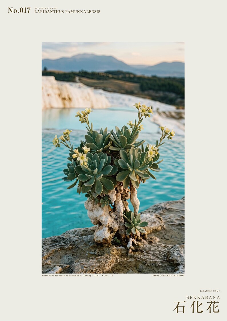 Petrifying Bloom Print – Lapidanthus Pamukkalensis, Pamukkale Terraces Wall Decor (Digital Download) image 2