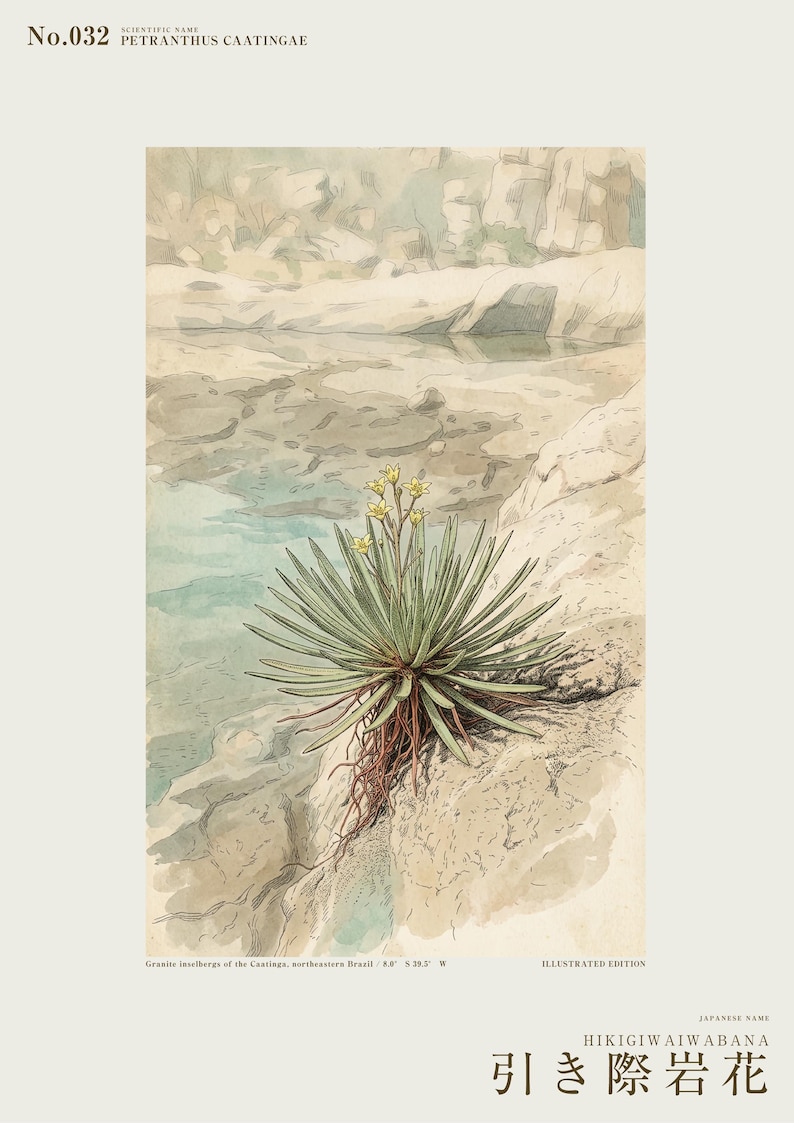 Receding Rockbloom Expedition Sketch – Fictional Caatinga Flower Print (Digital Download) image 2
