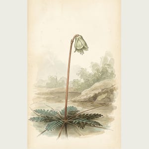 Imaginary Blackwater Flower Print – Rio Negro Bloom, Dark Academia Botanical Art (Digital Download) image 2