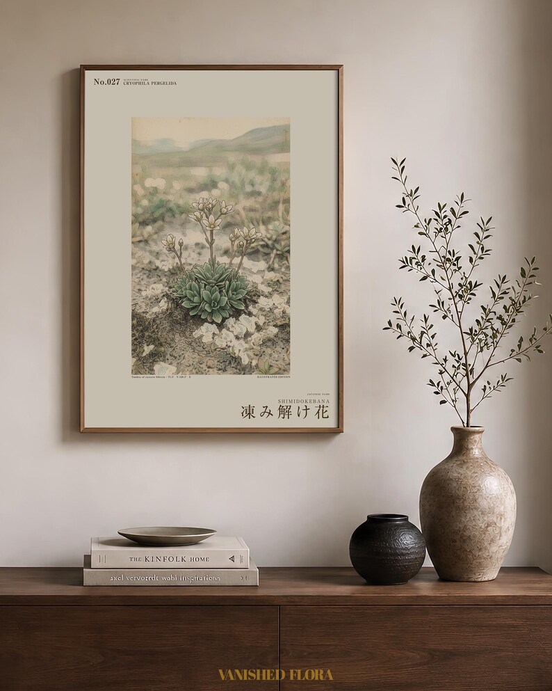 Fictional Thaw Bloom Herbarium Plate – Cryophila Pergelida, Cottagecore Wall Art (Digital Download) image 3