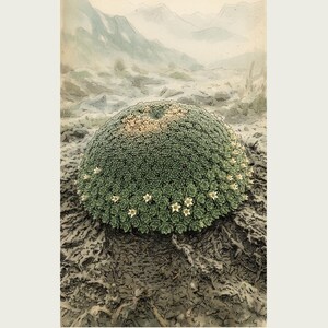 Time-layer Cushion Print – Vanished Andean Plant, Pulvina chronostrata antisanensis (Digital Download) image 2