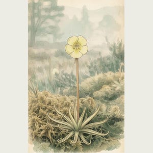 Sinking Bloom Botanical Print – Imaginary Scottish Bog Flower, Paludis mergens (Digital Download) image 2
