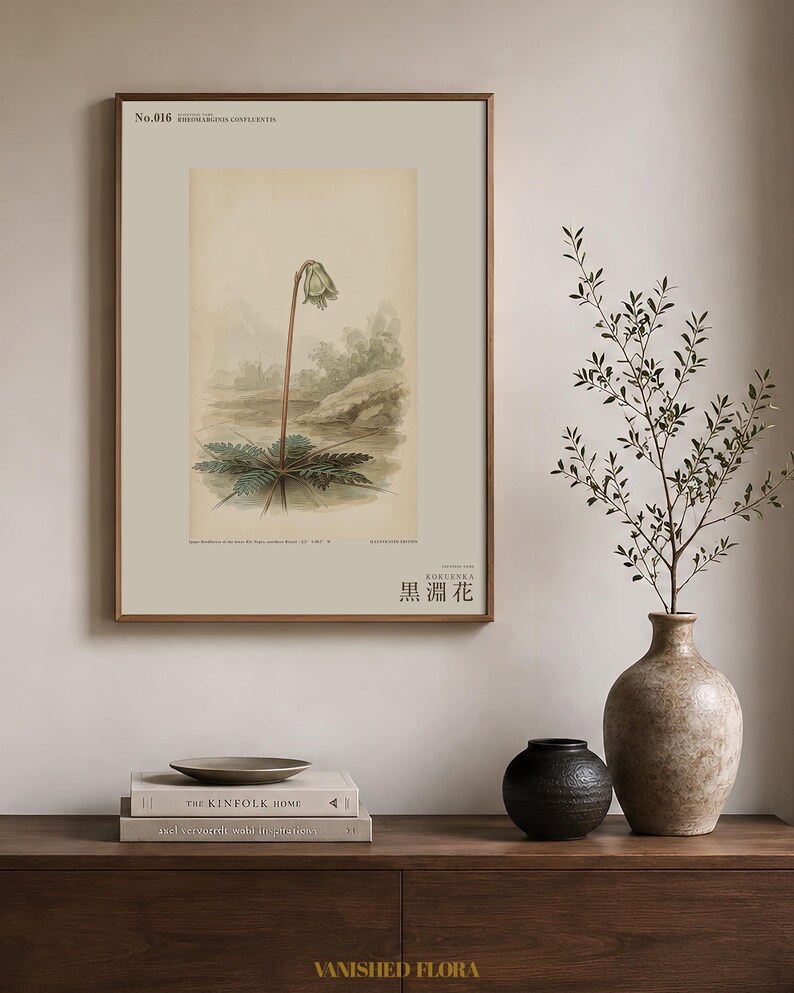 Imaginary Blackwater Flower Print – Rio Negro Bloom, Dark Academia Botanical Art (Digital Download) image 3