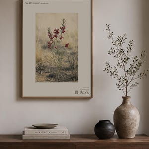 Fireborn Bloom Print – Pyrophila Resurgens, Extinct Cape Flower, Dark Academia Wall Art (Digital Download) image 3