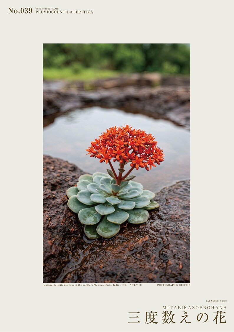Thrice-count Flower Photograph – Pluviocount Lateritica, Dark Academia Art (Digital Download) image 2