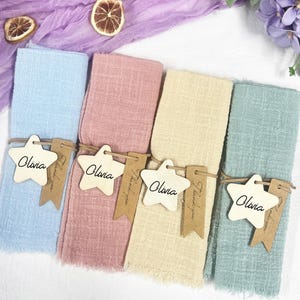 Babyparty Namensschild, kundenspezifisches hölzernes Stern-Namensschild, umweltfreundliche Hochzeits-Geschenkanhänger